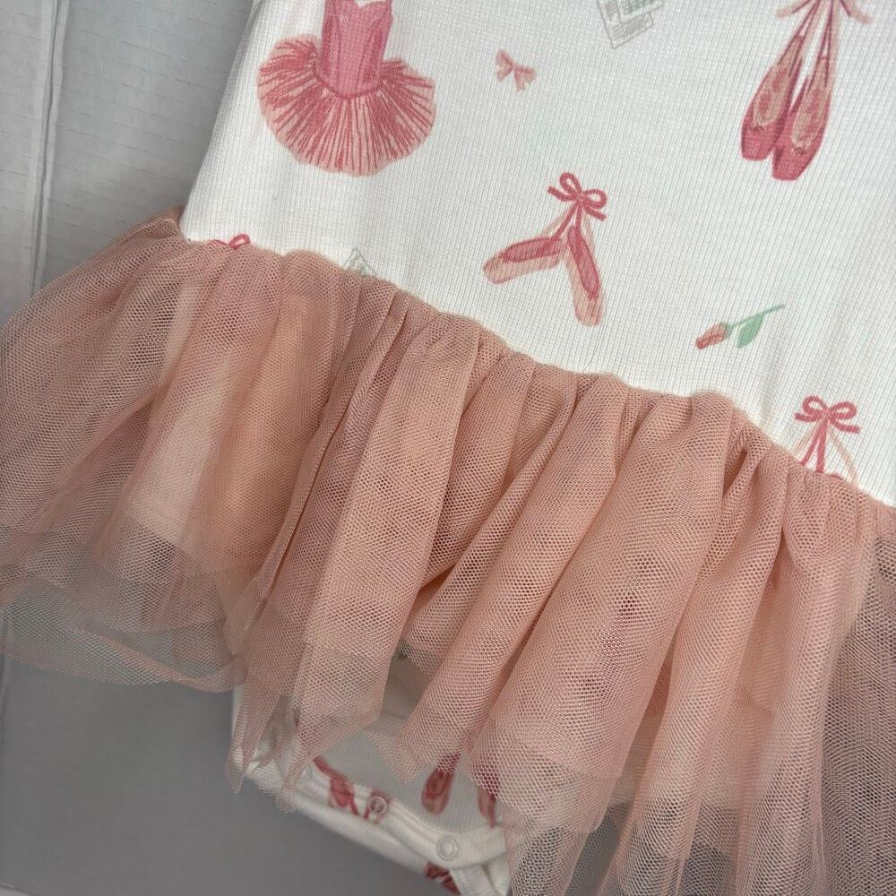 Angel Dear Baby Girl Ribbed Tank Bodysuit Tutu Pink White 18-24M NWT - Picture 4 of 9